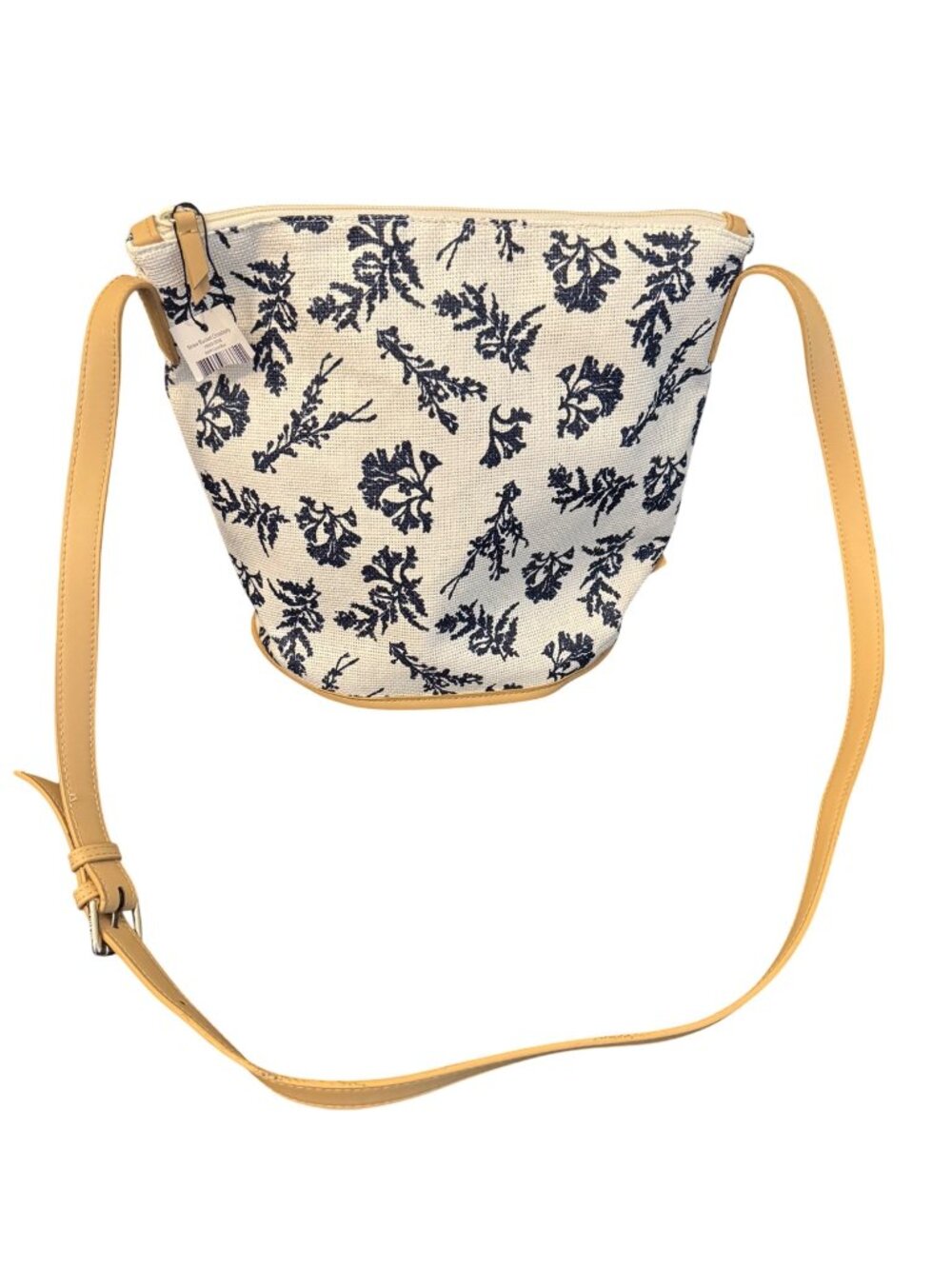 Vera Bradley Straw Bucket Crossbody Bag In Adrift Coral Blue Pattern With Adjust